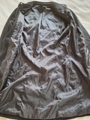 Vintage 90s Express World Brand Black Trench Coat Dress Jacket Women's 5/6 Small thumbnail 8