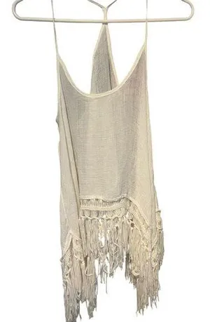 Unbranded Sheer Beach CoverUp Tassel Top sz Large thumbnail 1