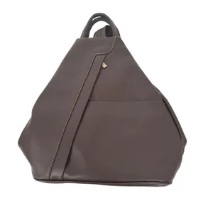 Tuscany Leather Backpack Purse Women OS Brown Leather Handmade Italy Sling Zip thumbnail 1