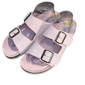 Autenti Womens Leather Sock Double Buckle Strappy Sandals Light Pink Size 6‎ thumbnail 1