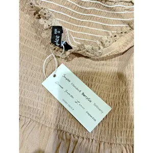 Mauve Pink Strapless Maxi Dress – Smocked Bodice & Crochet Lace Trim | Size S thumbnail 6