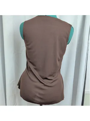 Vintage USA Made Brown Embellished Baby Doll Top thumbnail 4