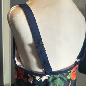Women’s Navy Floral Tankini Two Piece Swimsuit Boy Short Bottom Size L (US8) NEW thumbnail 13