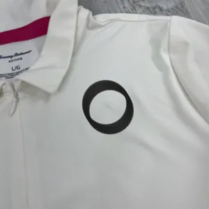 Tommy Bahama Active White Short Sleeve 1/4 Zip Golf Tennis Polo Shirt Large thumbnail 5