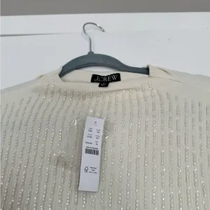 JCrew Cream Beaded Sequin Top Blouse Holidays New Years NWT thumbnail 7