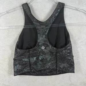 Lululemon Invigorate Training Tank Top Black Silver Floral Size 2 LW1DCOS thumbnail 3