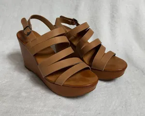 Lucky Brand Women's Marinaa Wedge Sandals tan Leather - Size 8 thumbnail 1