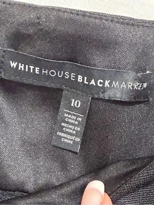 White House Black Market Mesh Inset Banded Fit-AndFlare Dress Black SZ 10 thumbnail 10