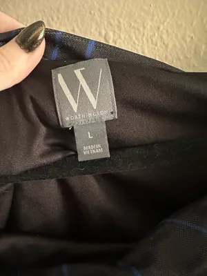 Worthington Abstract Print Off-the-Shoulder Mesh Blouse  thumbnail 2