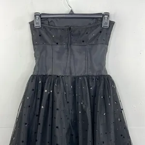 Jessica McClintock For Gunne Sax Black Strapless Netted Embellished Dress 3 thumbnail 7