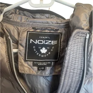 NWT Noize Gray Hooded Puffer Full Zip Jacket Coat Sz Lg‎ thumbnail 5