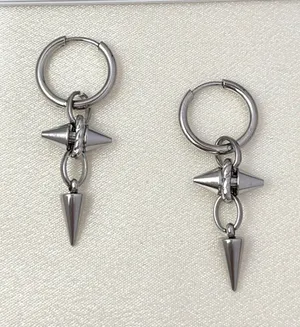 Spike Dangle Drop Earrings for Men Women Streetwear Punk Hip Hop Unisex Earrings thumbnail 1