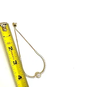 Gold tone rhinestone adjustable bracelet thumbnail 6