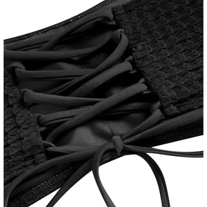NWT ZAFUL Black Bandeau‎ Bikini Set High Cut High Rise Strapless Small thumbnail 4