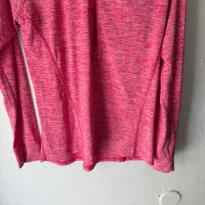Under Armour Women's Size Medium Loose Pink‎ Half Zip Heat Gear Running Top thumbnail 3