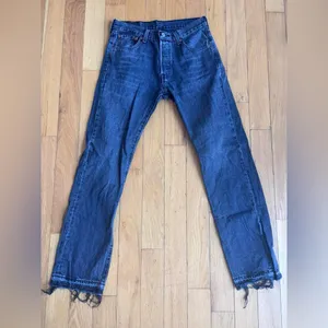 Levi's Black 501 high-rise straight-leg denim jeans thumbnail 4