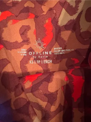 OFFLINE By Aerie Goals High Waisted 7/8 Leggings Red Leopard NWOT XS thumbnail 3