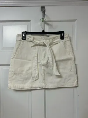 Indigo Rein Cream High-Rise Cotton Skirt thumbnail 2