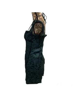 SKYLAR & MADISON Forest Green Print Mini Dress size medium HOCO FORMAL thumbnail 3