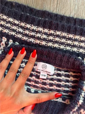 Pink Diamond Striped Sweater Size S/M thumbnail 3