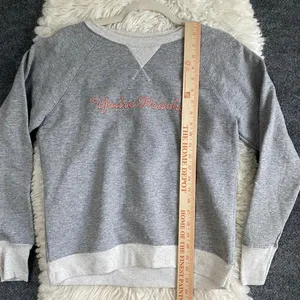 Champion Grey Pullover You'Re Peachy Embroidered Sweatshirt Activewear Sporty thumbnail 7