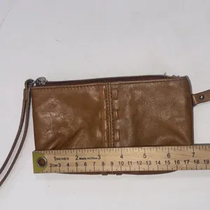 Boho‎ Hippie Equestrian Brown Leather Mini Wristlet Wallet Coin Pouch thumbnail 13