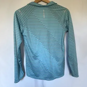 Nike running dri-fit women's quarter zip nike‎ element top XL blue gray striped thumbnail 7