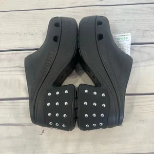 NEW! CROCS SIREN STUDDED CLOGS Black W/ Silver Studs‎ SOLD OUT Men 12 Women 14 thumbnail 3