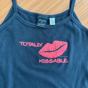 Y2K Vintage David and Goliath Totally Kissable Tank Top Cami Bimbocore Glam XL thumbnail 12