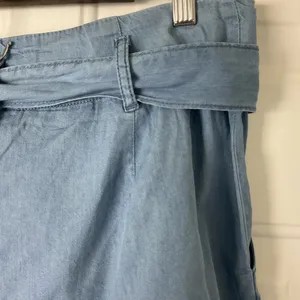 Sincerely‎ Jules High Waist Ruffle Hemline Chambray Shorts Size Large New thumbnail 4