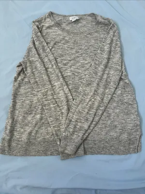Old Navy Light Gray Marled Crewneck Sweater thumbnail 2