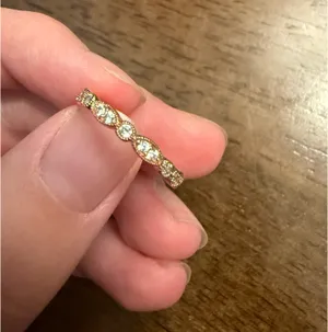 14K Gold Plated Cubic Zirconia Band thumbnail 1