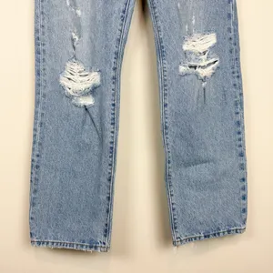 Levi’s Premium 501 Straight Leg Rigid Denim 100% Cotton Distressed Jeans Size 27 thumbnail 3