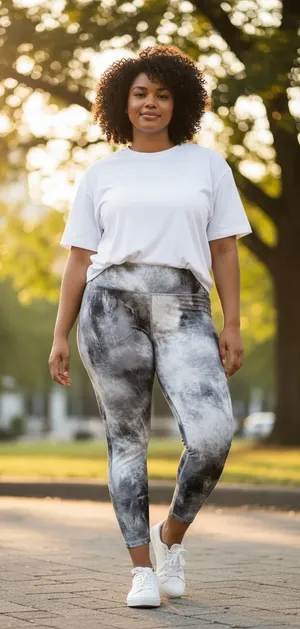 CALIA by Carrie Underwood Black & White Cloud Wash High-Waist Leggings thumbnail 1