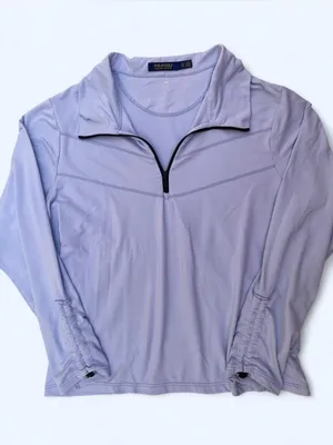 Polo Ralph Lauren Light Blue quarter zip adjustable sleeves length golf classic thumbnail 1