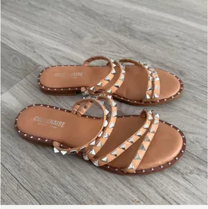 Cushionaire Tonya Studded Strappy Flat Sandals Women's thumbnail 2