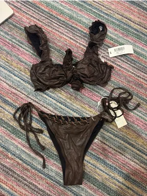 Frankies Bikinis Leather Bikini Set thumbnail 1