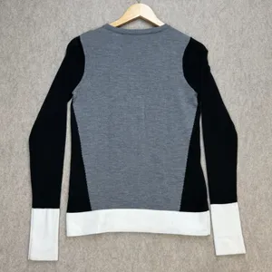 Colorblock Sweater Womens S French Connection Gray Black White Minimalist Mod thumbnail 2