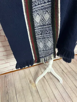 Tejidos Imalaya Wool Ecuadorian Made Southwest Blanket Poncho Wrap EUC One Size thumbnail 6