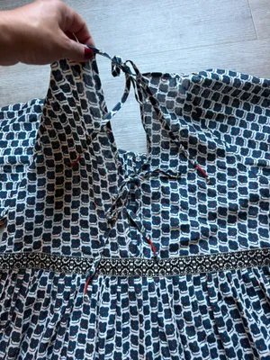 Anthropologie Floral Tiered Balloon Sleeves Loose Bohemian Dress Size XS Tie thumbnail 10