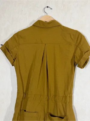 Title Nine Women’ Rosie Utility Romper Jumpsuit Ripstop Outdoor in Mustard XS thumbnail 6