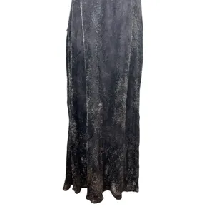 VTG 90s Niki Livas Black Silver Shimmer Halter Beaded Formal Evening Dress 6 Y2K thumbnail 3