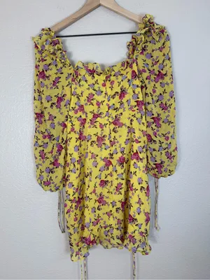 For Love & Lemons Viral Beaumont Silk Floral Mini Dress size Medium $298 thumbnail 12