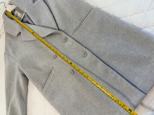 Abercrombie & Fitch Gray Double Breasted Coat S Old Money Quiet Luxury Preppy thumbnail 8
