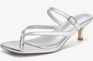 Coutgo Women's Square Open Toe Low Heel Sandals NIB Size 11 thumbnail 1