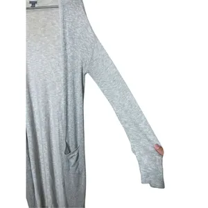 Aerie Gray Long Line Open‎ Front Cardigan Size M thumbnail 8