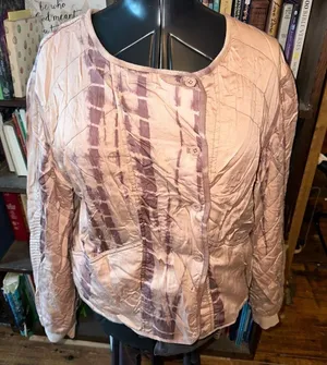 Anthropologie Marrakech tie dye L pink tan bomber jacket thumbnail 1