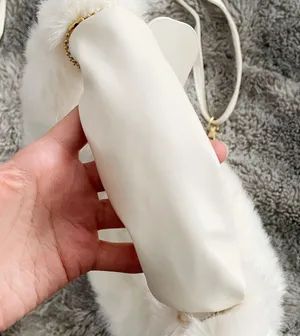 White Y2K Faux Fur Soft Two-way Crossbody Mini Handbag Purse thumbnail 7