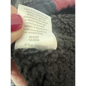 Saks 5th Avenue Plaid Shaket Hoodie red Black Small fleece lined flannel large thumbnail 9