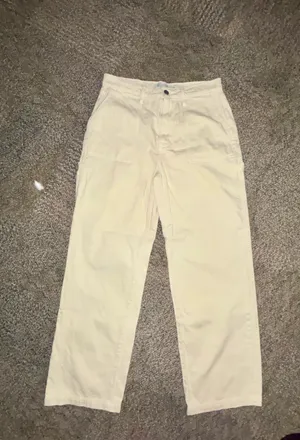 Hidden Jeans Size 27 Women’s Straight Mid Rise Carpenter Cream Denim EUC thumbnail 11